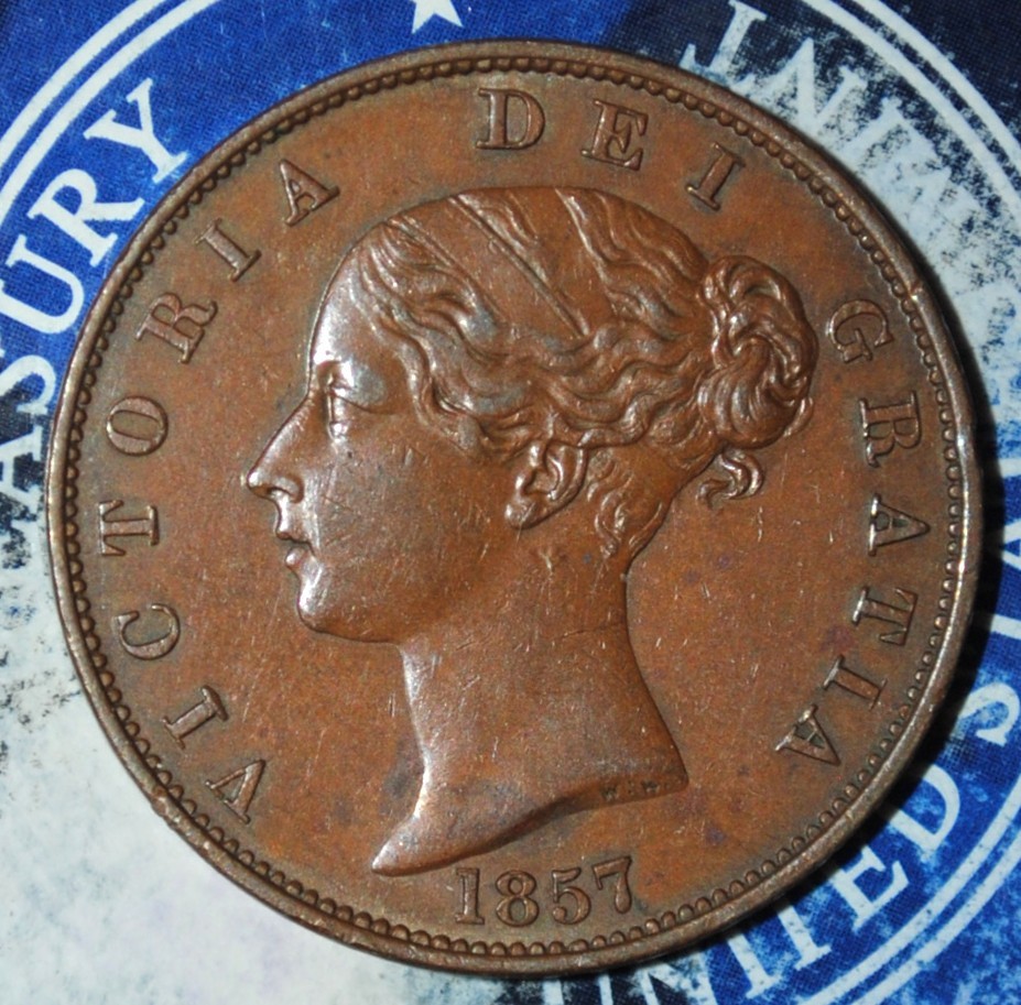 Great Britain Half Penny 1857 AU {{{D290