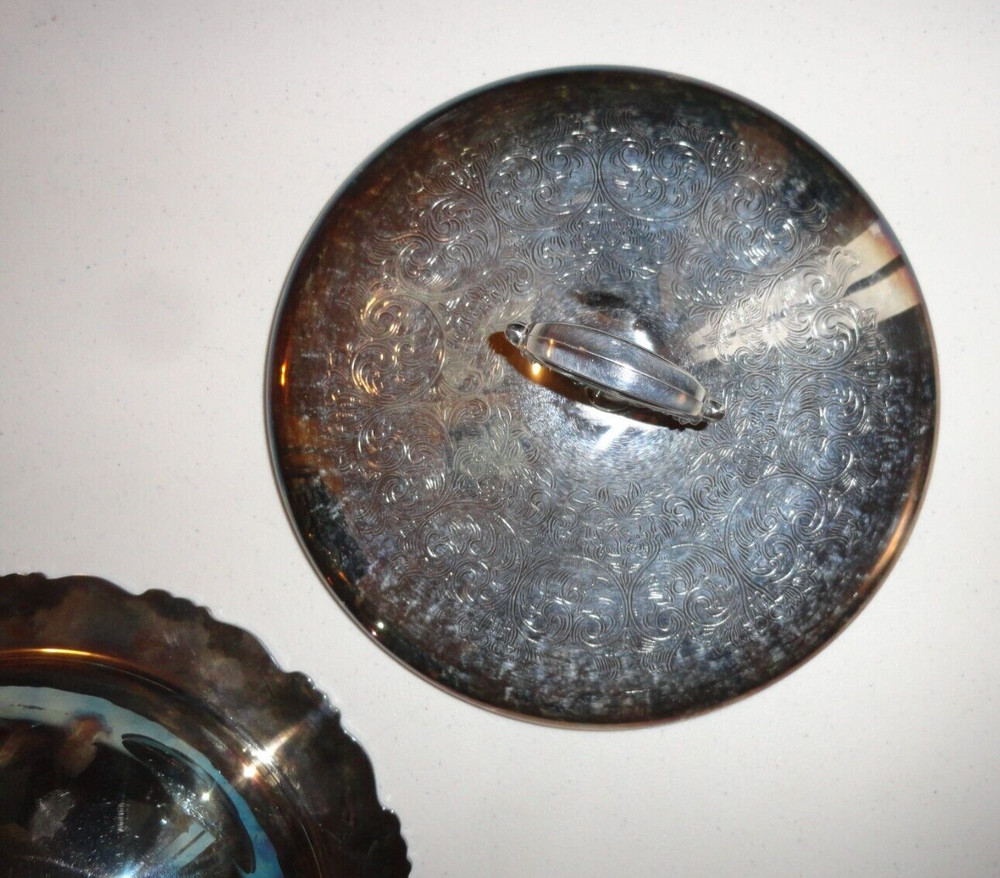 Vintage Serving Dish 10 1/2" Oneida Silverplate Covered 3 Leg