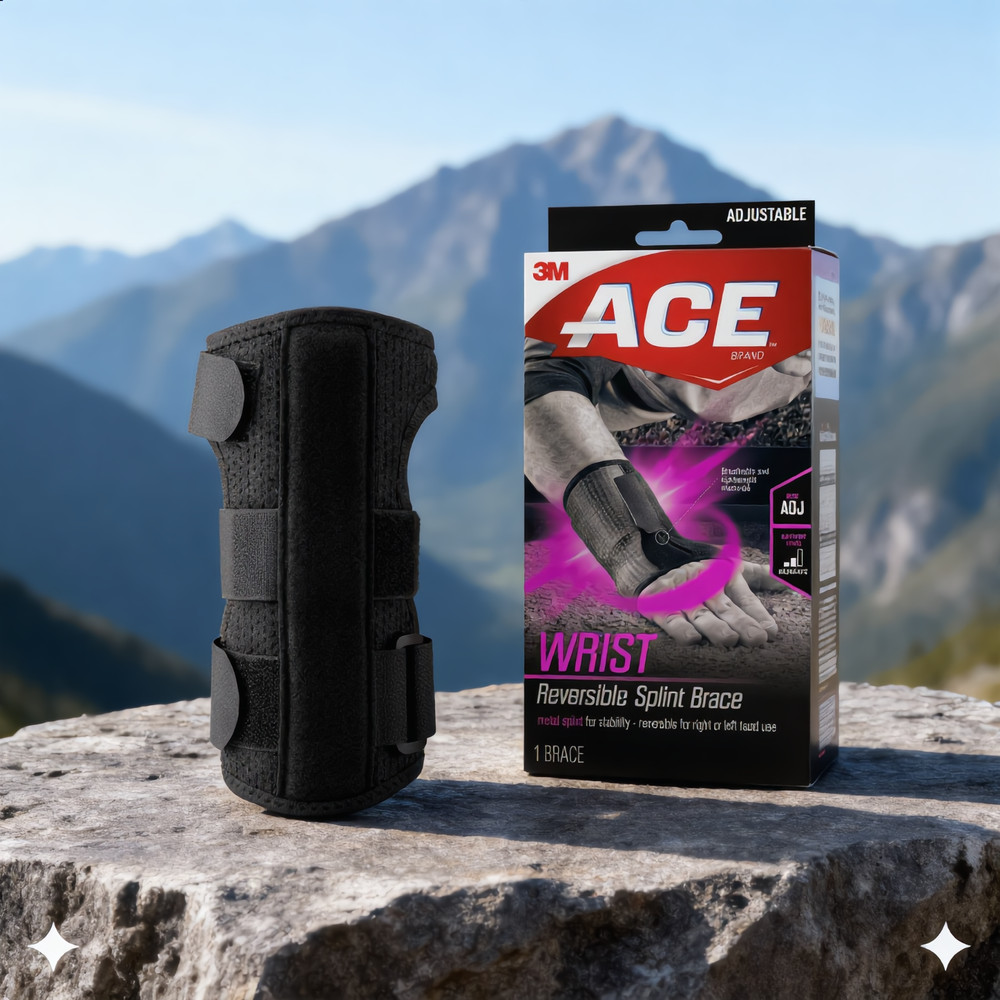 ACE Reversible Wrist Brace Splint Adjustable Support Left/Right Hand 1 Count