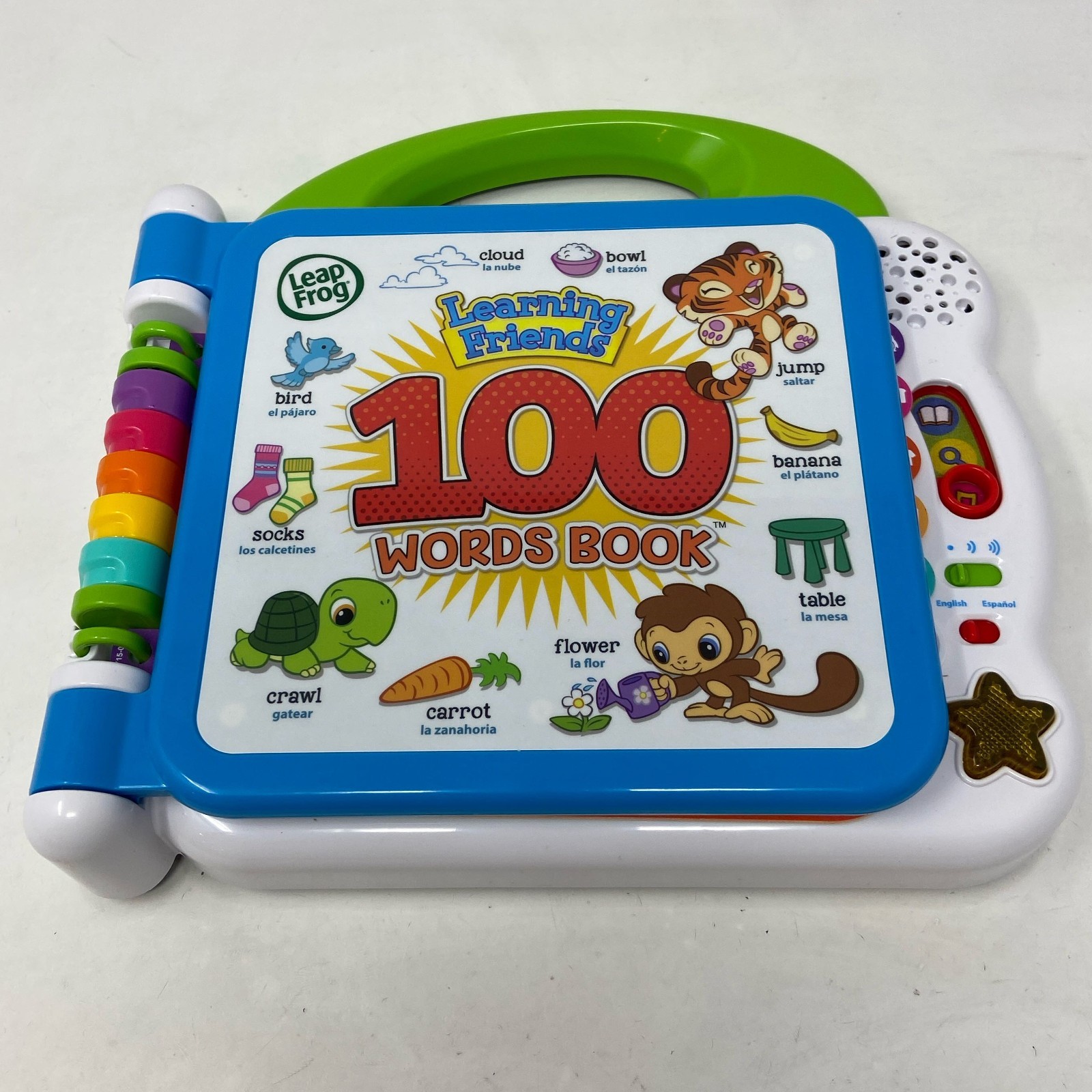 LeapFrog Learning Friends 100 Words Book - Bilingual English/Spanish, Green/Blue