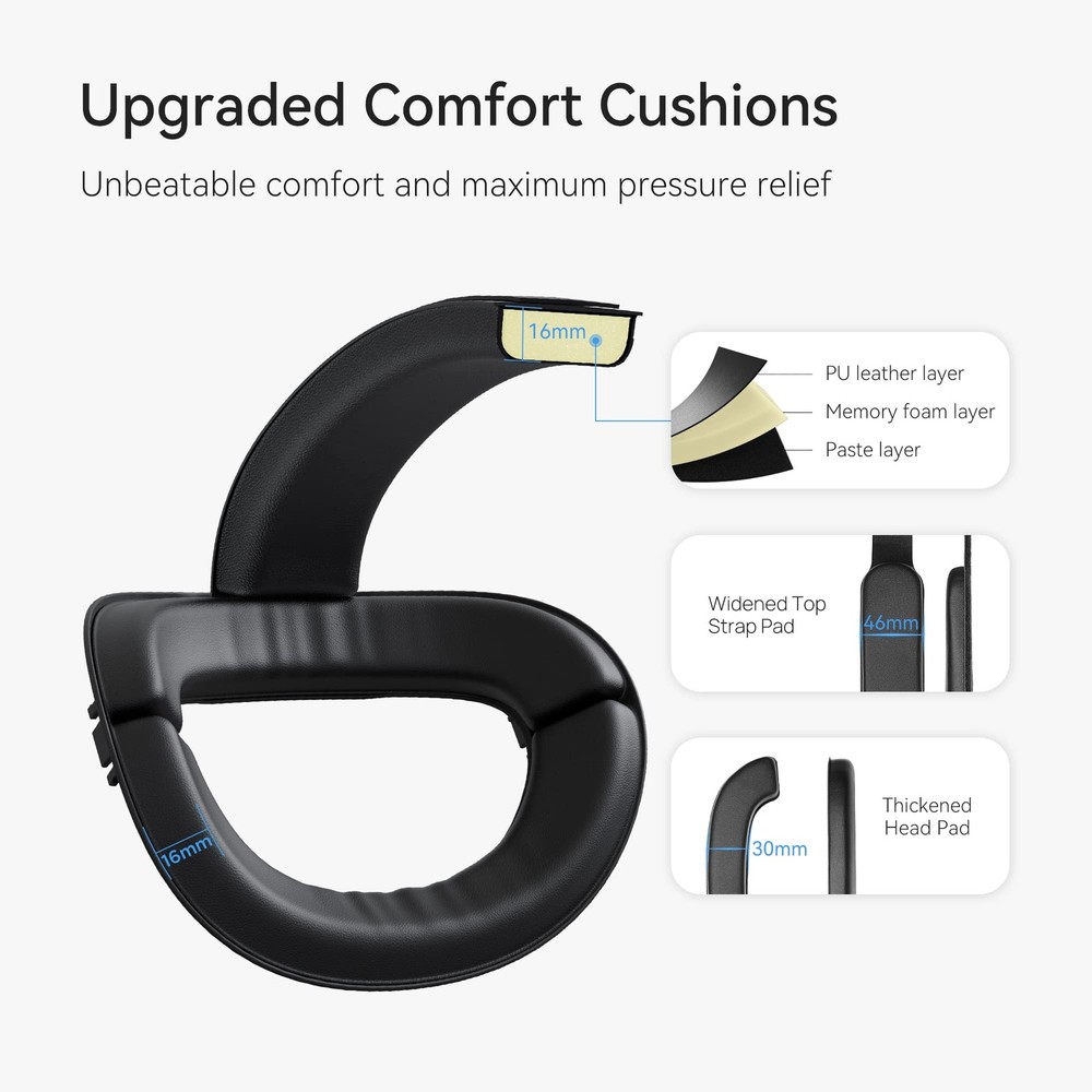 K2 Comfort Head Strap for Oculus/Meta Quest 2, Enhanced Support VR Accessory