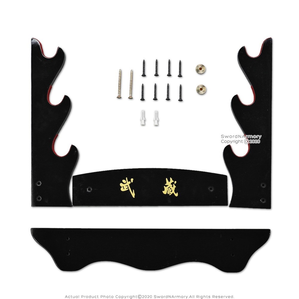 Musashi Multi Function Three Tier Tabletop Wall Mount Sword Stand Samurai Katana