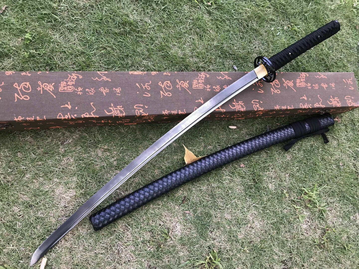 HANDMADE JAPANESE SAMURAI KATANA SWORD DAMASCUS FOLDED STEEL SHARP FULL TANG