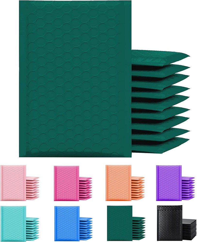 SuperPackage® 250 #0 6 X 9 Poly Bubble Mailers Padded Envelopes-Green