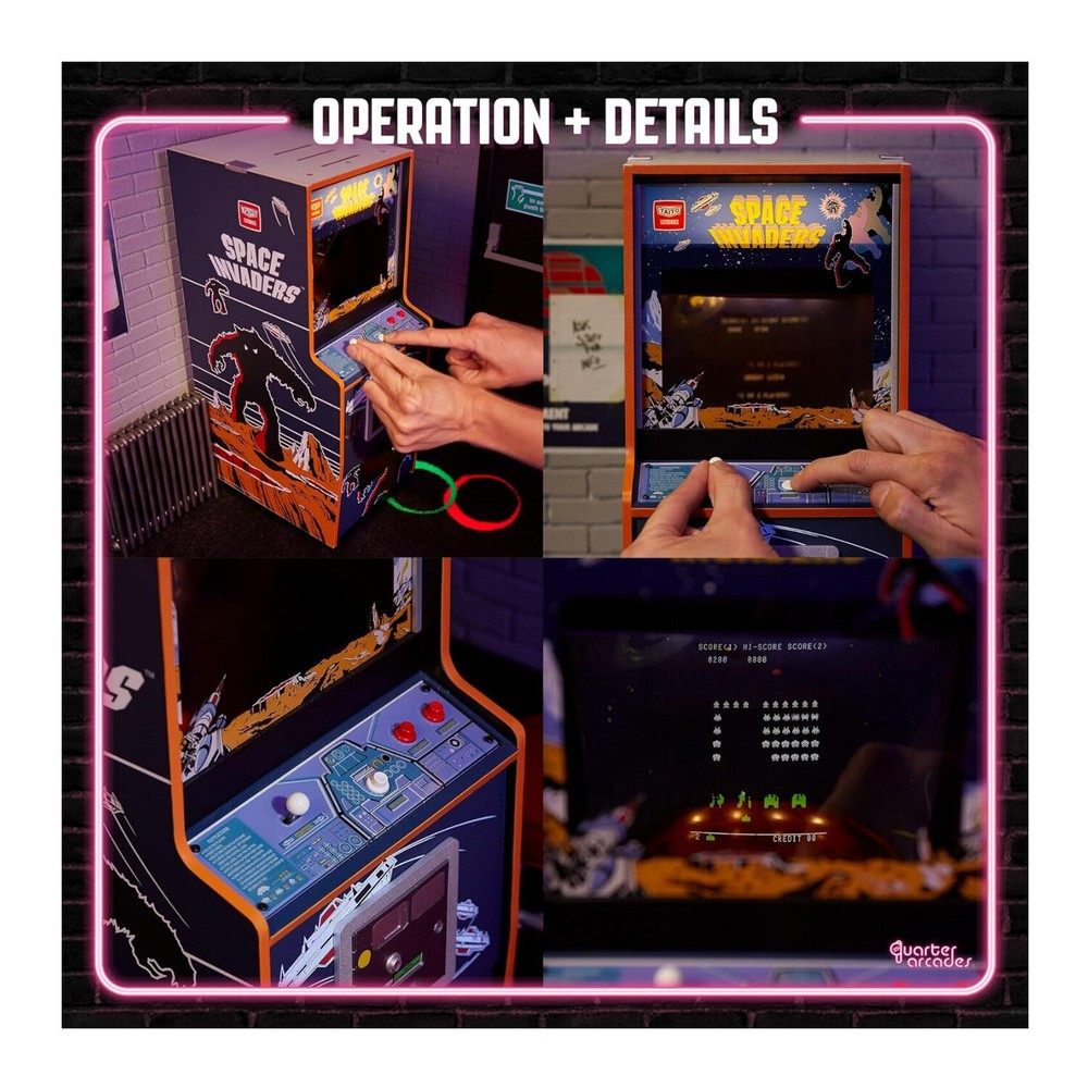 Numskull Quarter Arcades - Space Invaders Mini Arcade - 1/4 Scale Original ROM