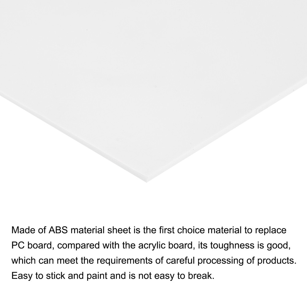 ABS Plastic Sheet 8 x 6 x 0.06" ABS Styrene Sheets White 3 Pcs