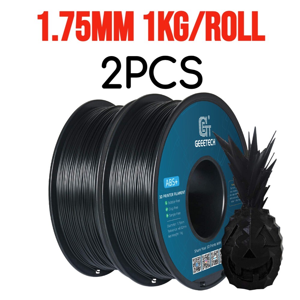2PCS Geeetech 3D Printer Filament ABS+ 1.75mm 1kg/roll Black for FDM 3D Printer