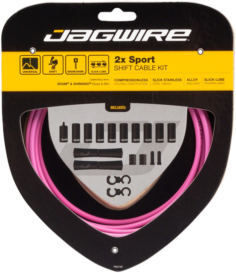 Jagwire 2x Sport Shift Cable Kit SRAM/, Pink