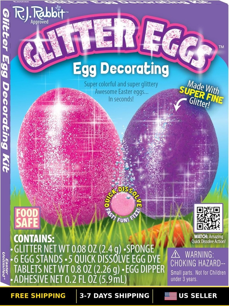 Glitter Egg Decorating Kit for Easter Crafts - DIY Supplies and Tools