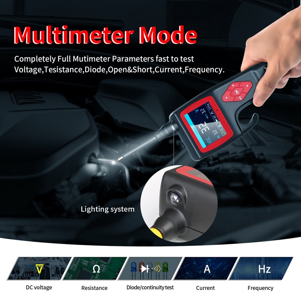 TopDiag P200 SMART HOOK Po-wer Probe Circuit Analyzer Multimeter Injector Test