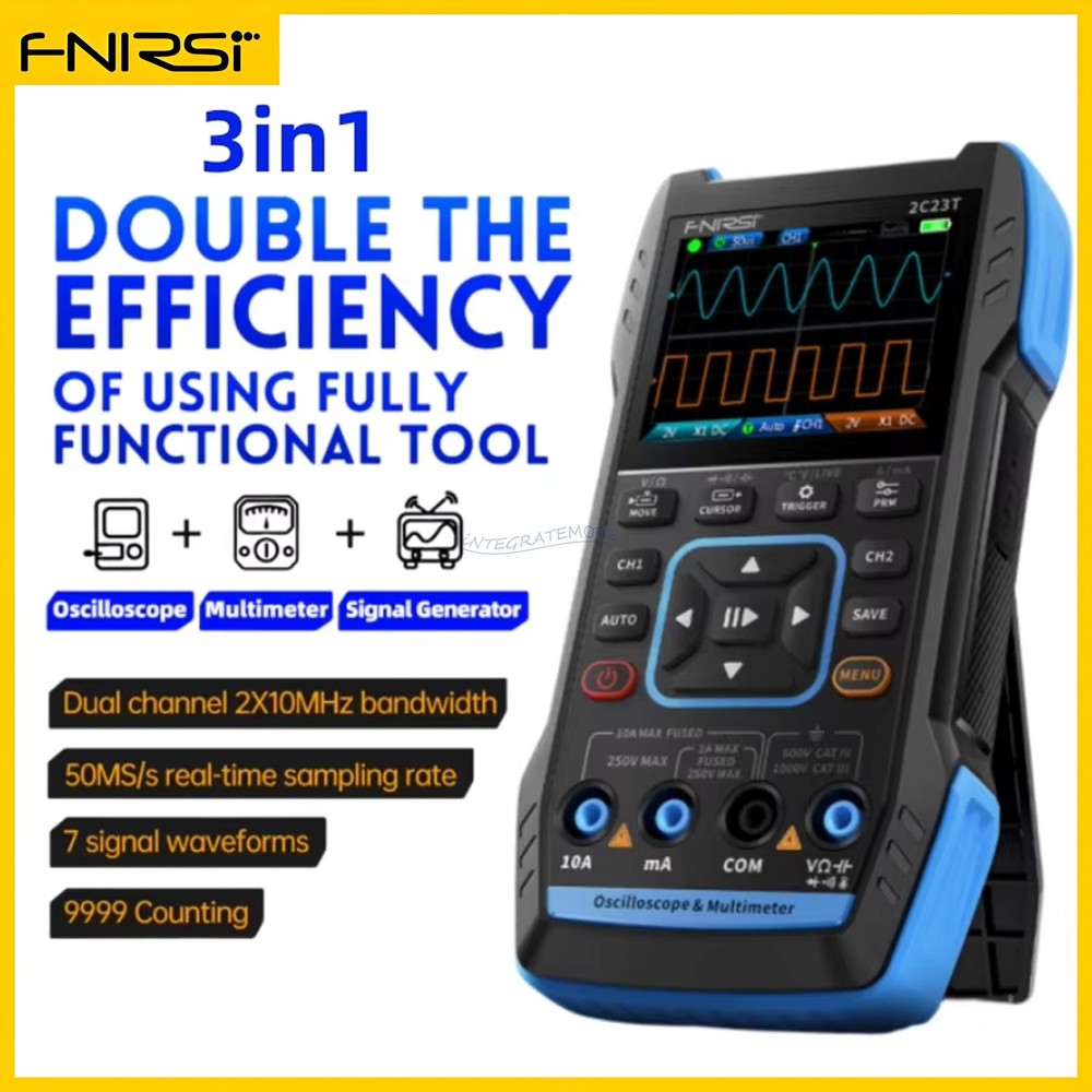 FNIRSI 2C23T Handheld Digital Oscilloscope Multimeter Function Signal Generator