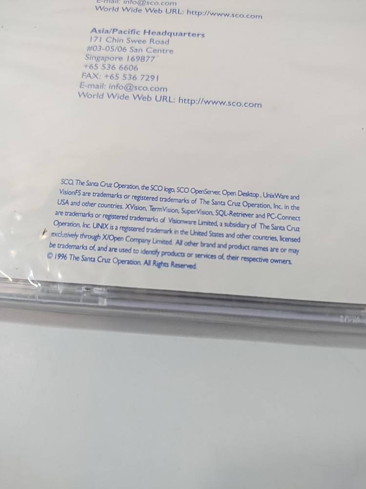 Vintage 90's SCO OpenServer Software ~ TermVision & VisionFS ~ Sealed CD-ROM PC
