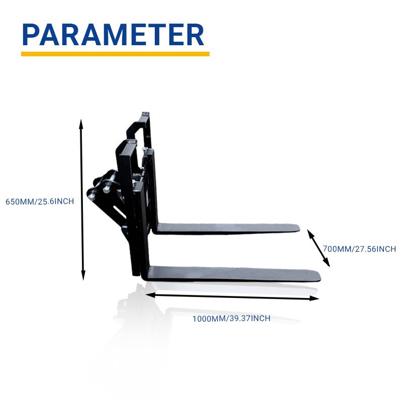 Pallet Fork for 1-2T Mini Excavator, Adjustable Stabilizer Bar, Free Shipping