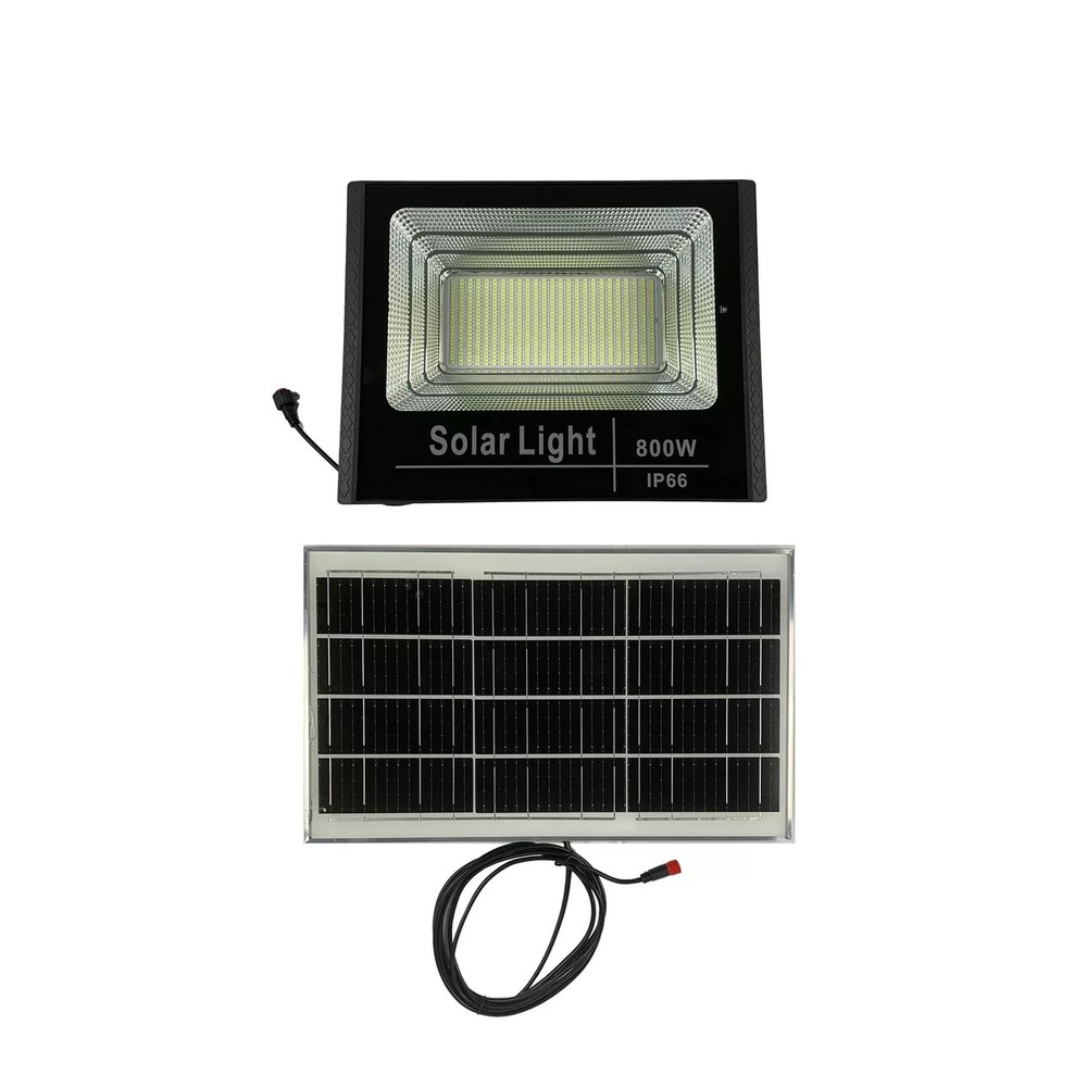 800W LED Compact Outdoor Headlight with Solar Panel and Remote Control