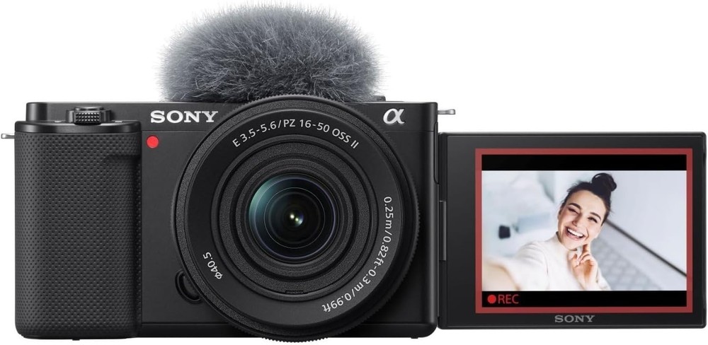 Sony Alpha ZV-E10 APS-C Interchangeable Lens Mirrorless Vlog Camera - Black