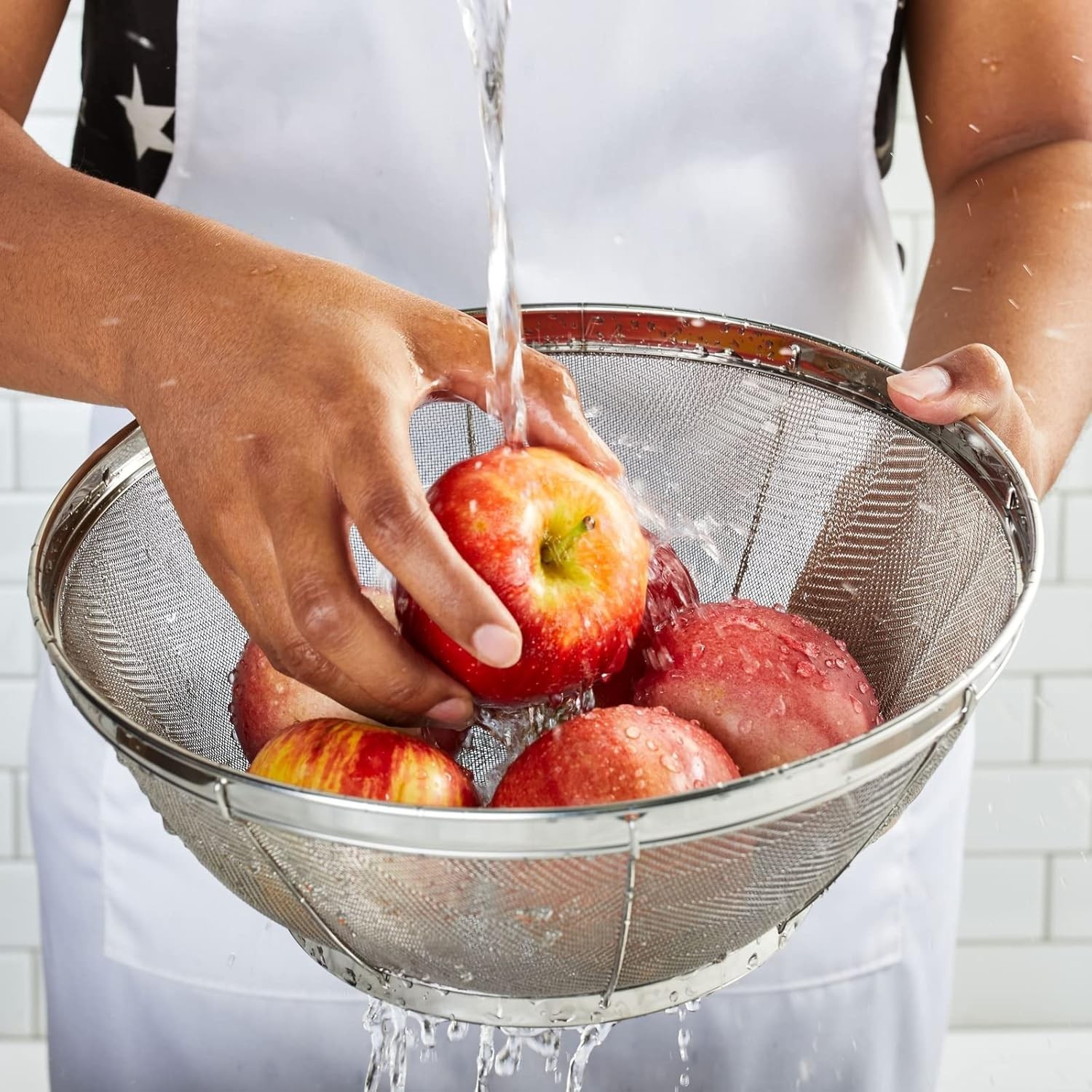 tastyWay 3pc Colander Set Stainless Steel Kitchen Mesh Strainer Net Baskets