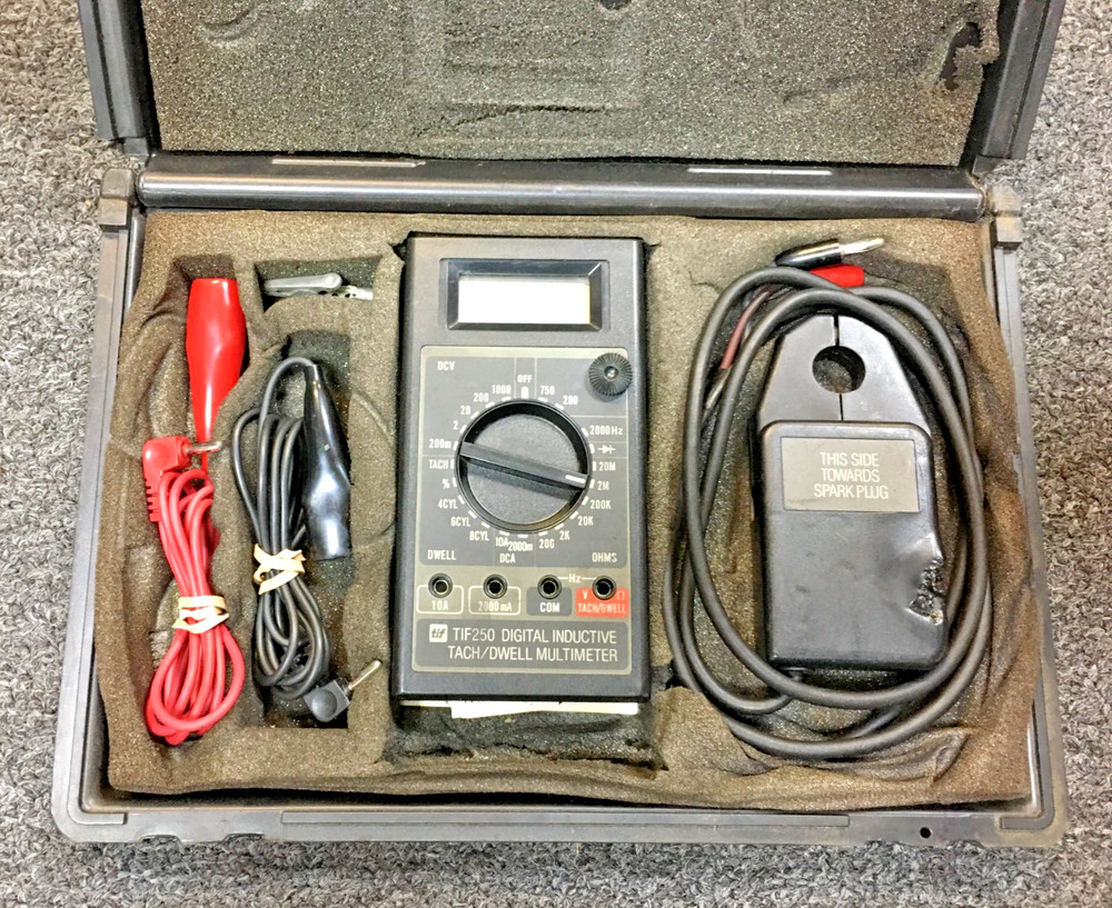 TIF 250 Digital Inductive Tach/ Dwell Multimeter WITH Case, USA, UNTESTED