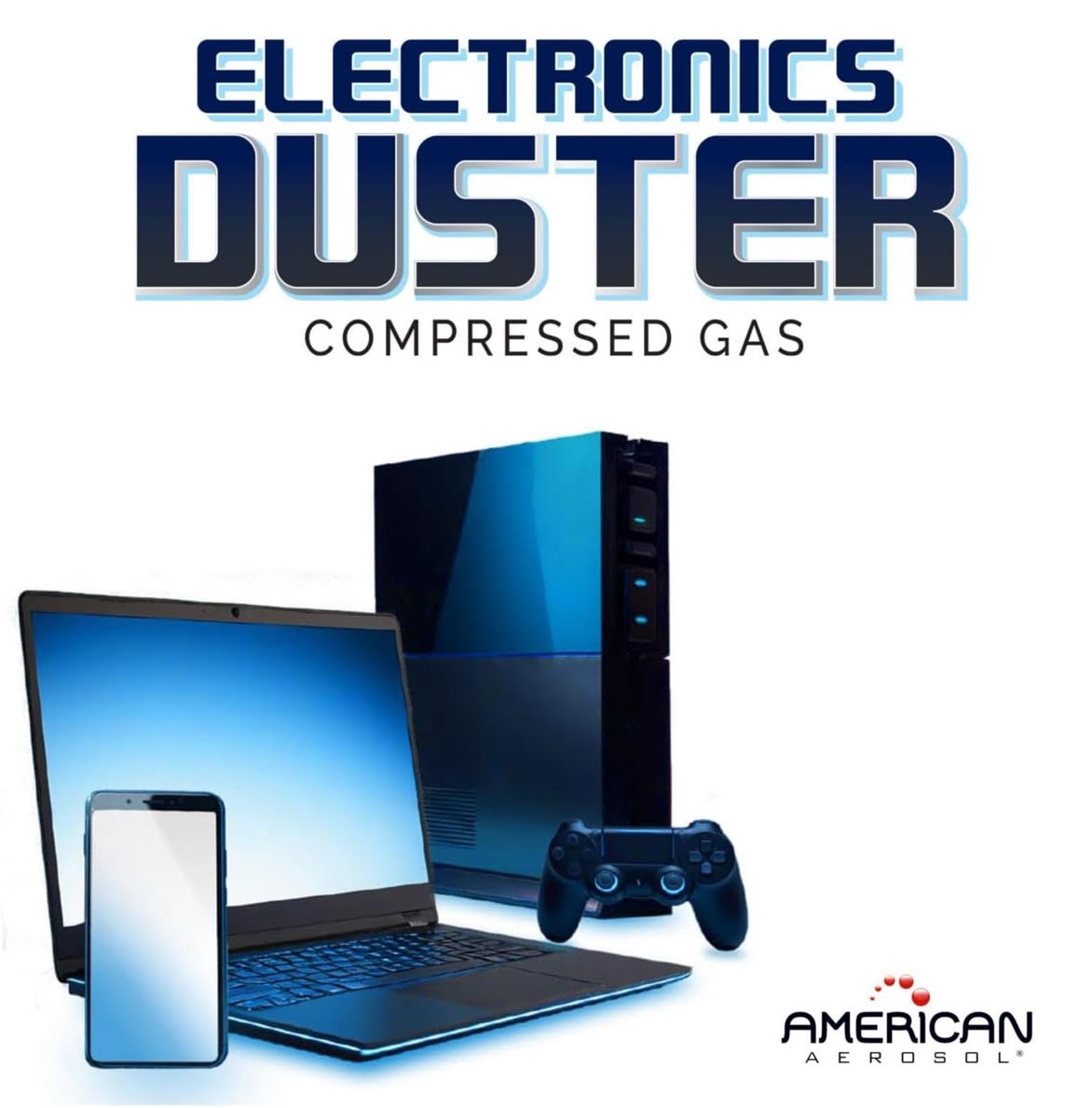 American Aerosol Compressed Gas Electronics Duster, 10 oz Cans, 2-Pack.