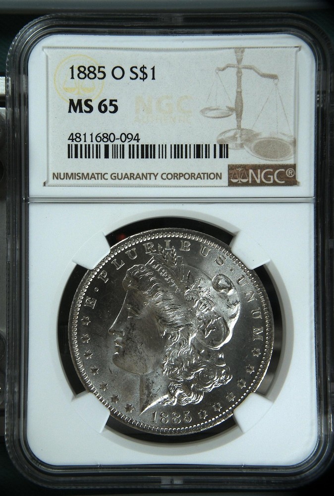 1885 O Morgan Silver Dollar NGC MS-65