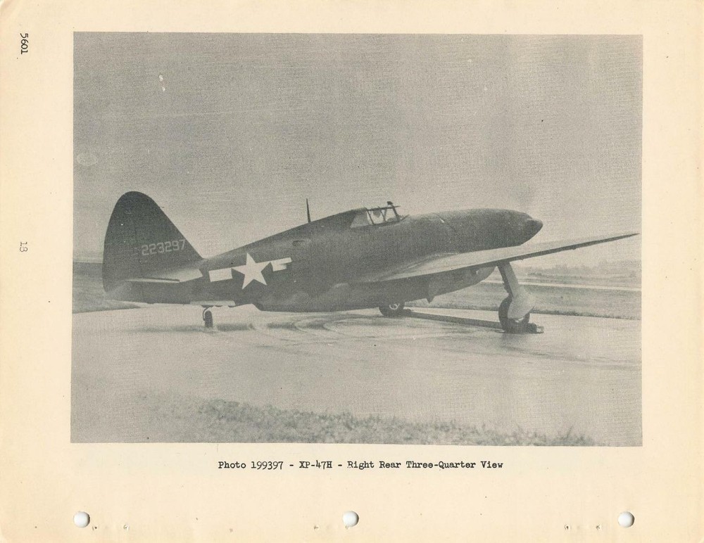 1947 AAF REPUBLIC XP-47H THUNDERBOLT DEVELOPMENT, PROCUREMENT,ACCEPTANCE-CD
