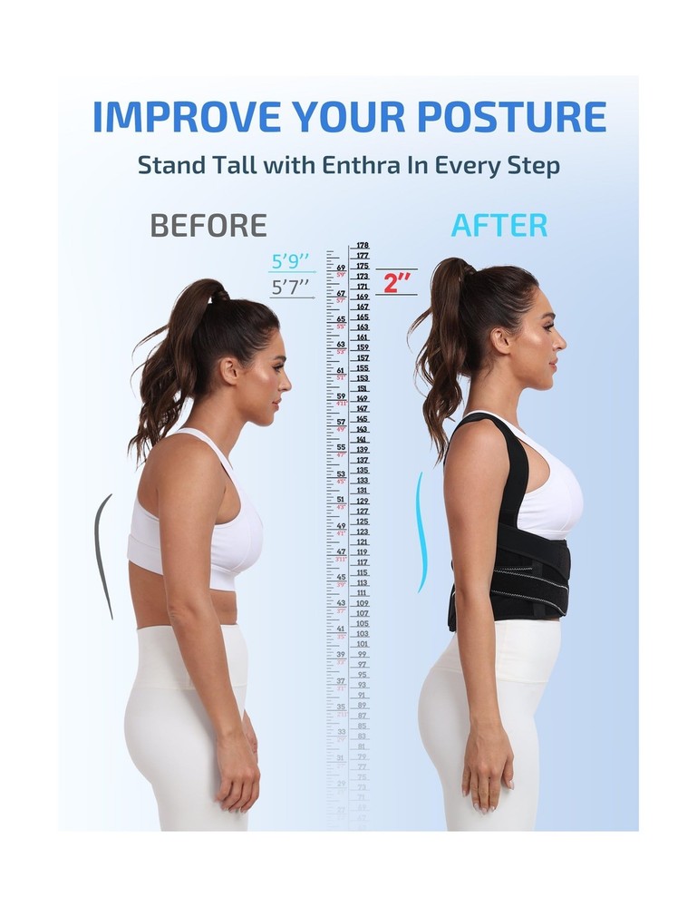 Posture Corrector for Women and Men with Bionic System, Precise Full Back Sup...