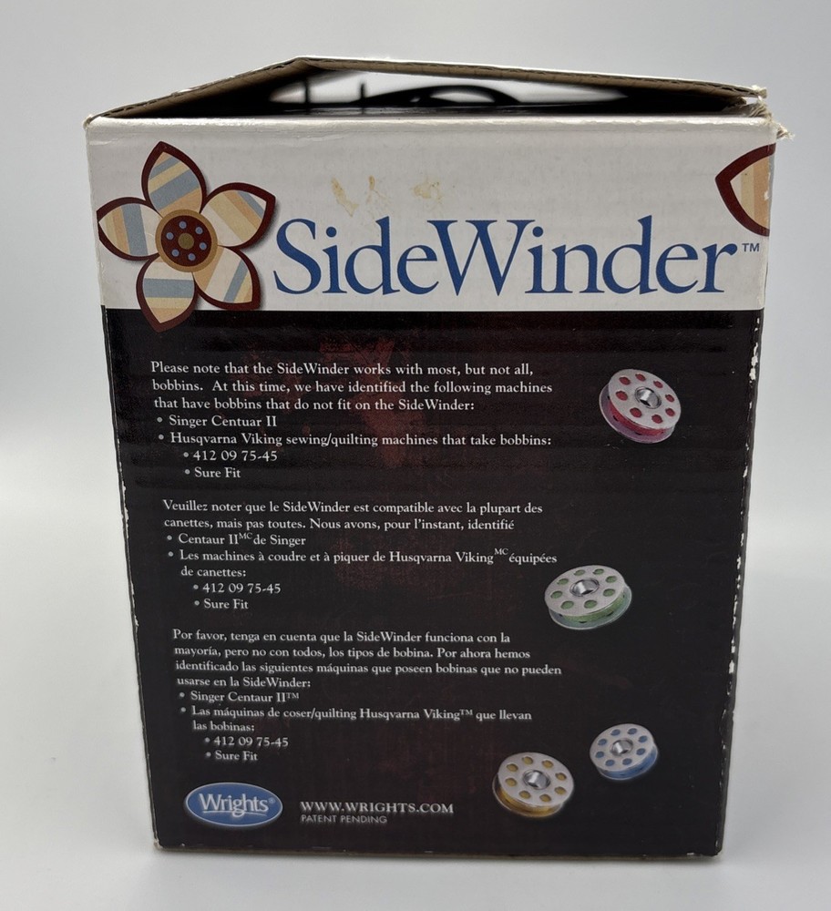 Wrights SideWinder Portable Bobbin Winder Sewing Machine Thread Crafting