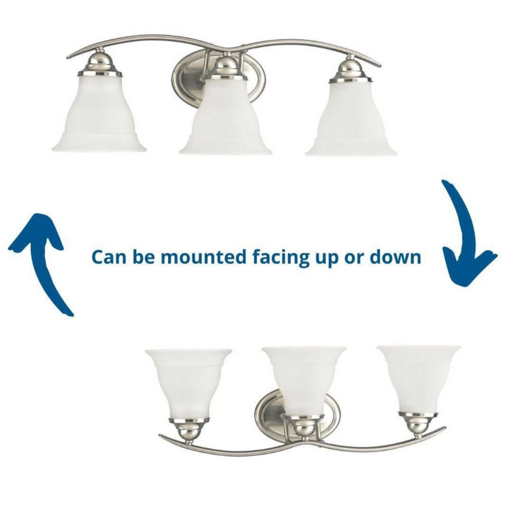 Progress Lighting P3192 Trinity 3 Light Bathroom Vanity Light - Nickel