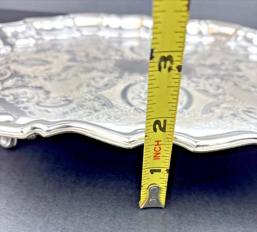 Vintage W&S Blackinton Oval Footed Silver Serving Tray 14 x 11" ~ FREE SHIPPING