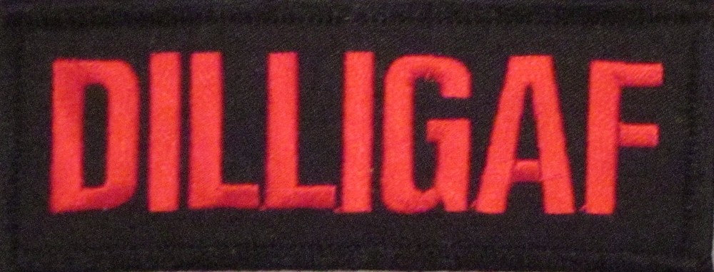 DILLIGAF FUNNY MOTORCYCLE EMBROIDERED IRON ON PATCH E-2