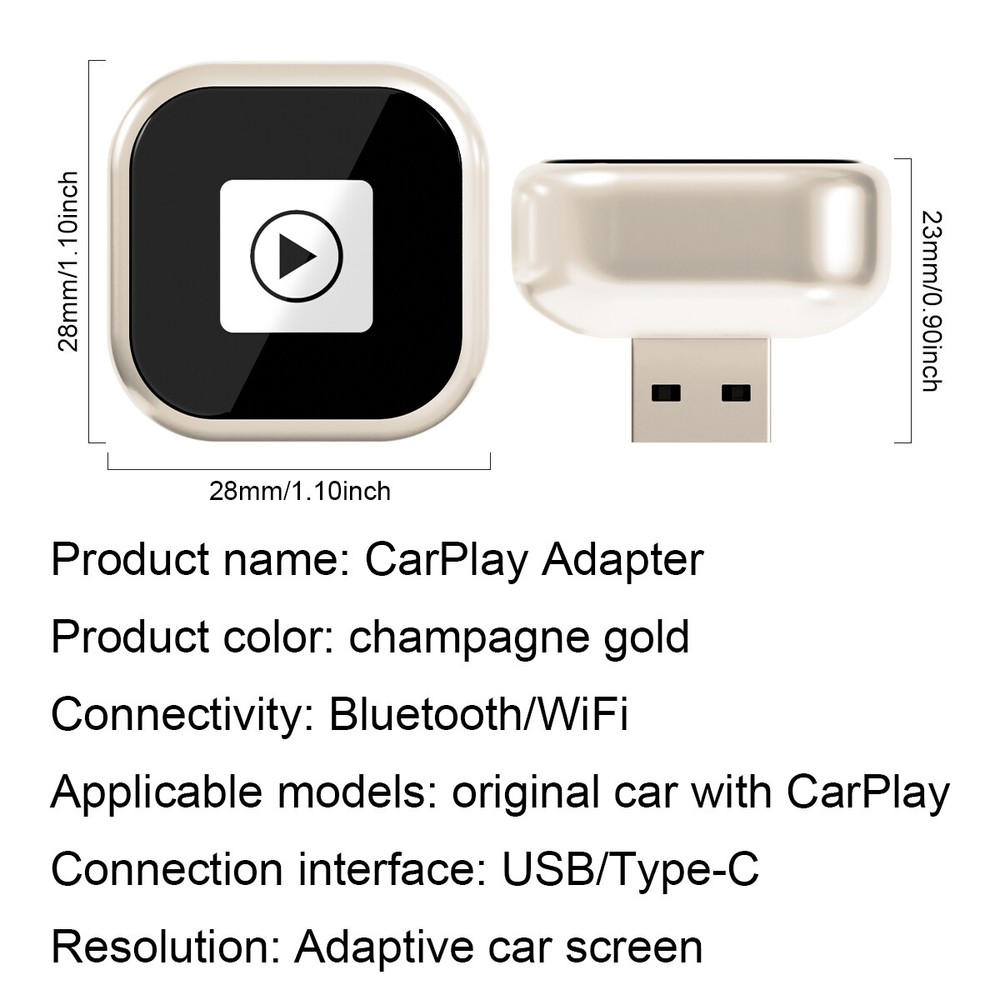 Wireless CarPlay Adapter For iPhone Apple Android Auto Wired to Wireless Dongle