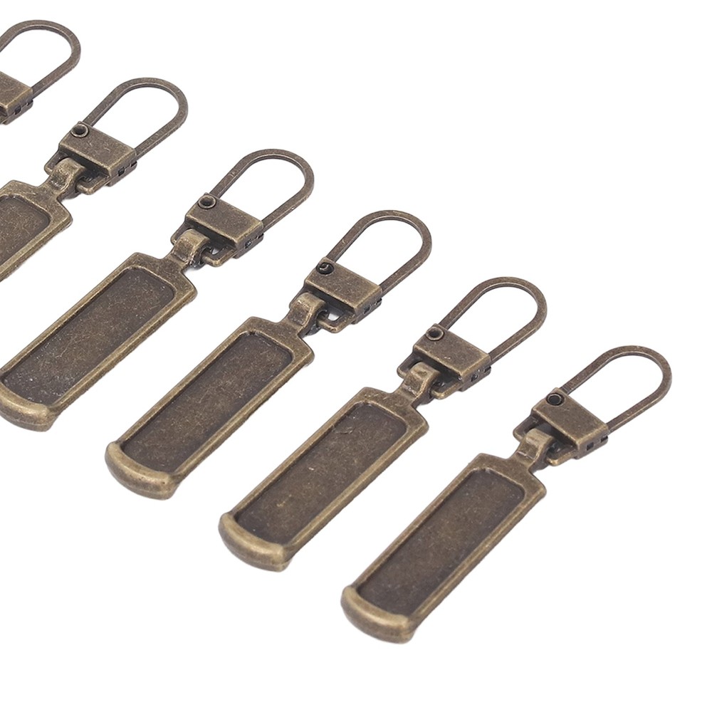§ Bronze 6Pcs Zipper Pull Tab Rustproof Detachable Colred Zipper Pull