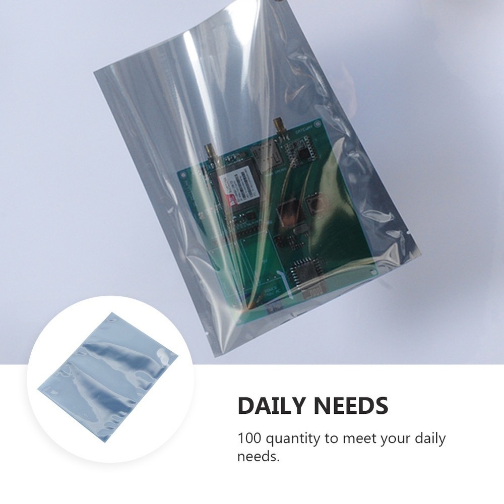100pcs Translucent Chip Storage Bag Self-sealing Anti-static Mainboard Pouch