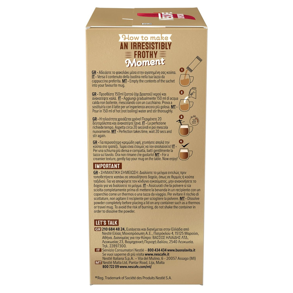 Nescafž Cappuccino 10 Sticks