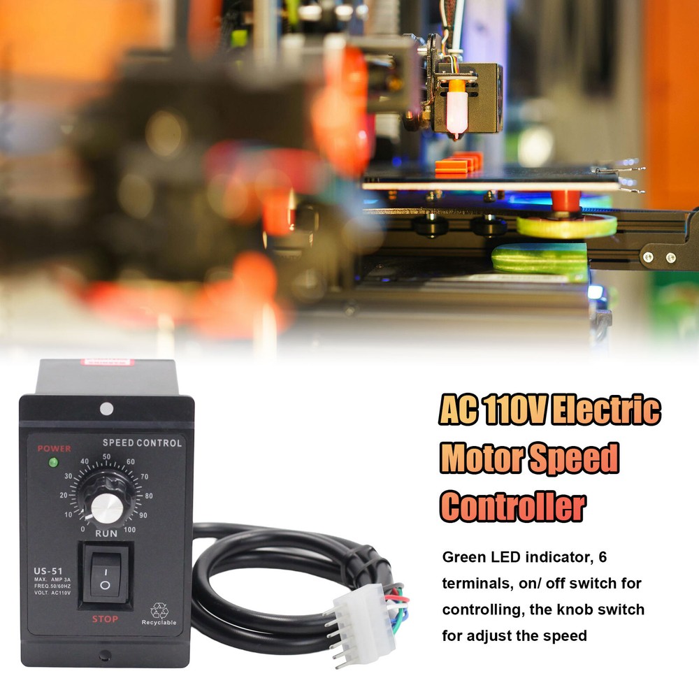 120W DC Motor Speed Controller Micro Gear Sensor AC110V to DC90V Forward Reverse