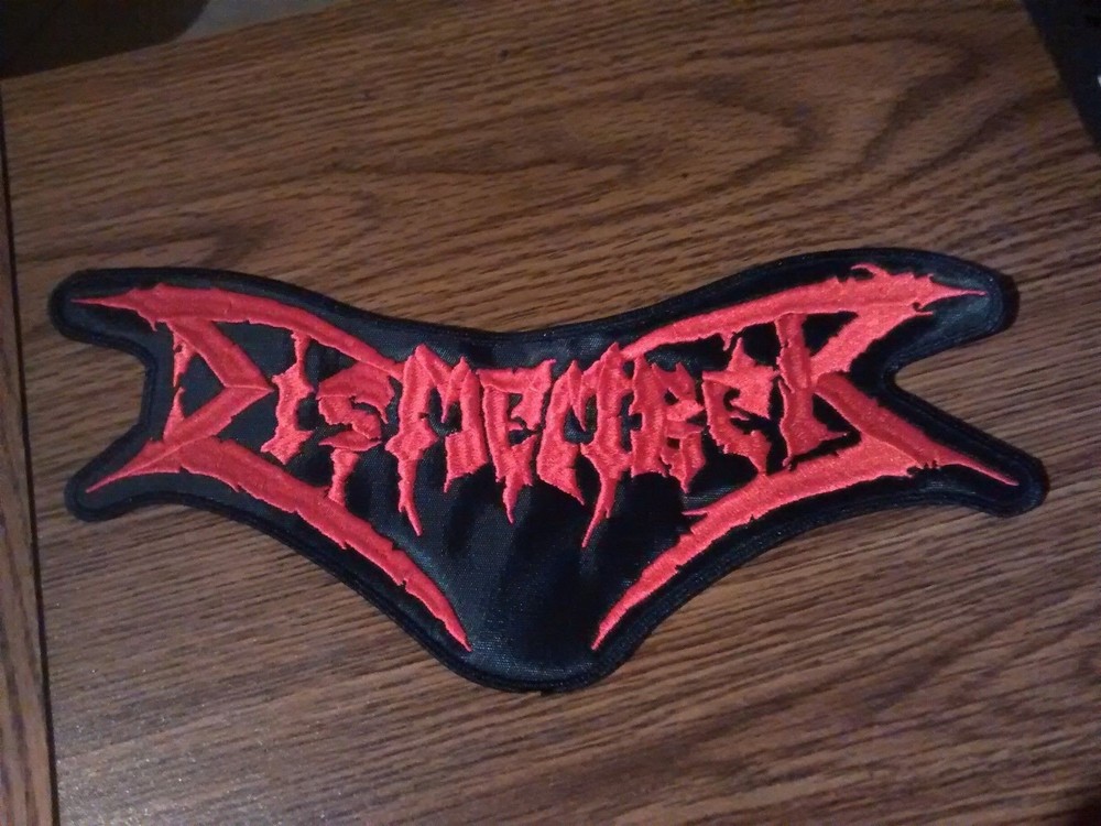 DISMEMBER,SEW ON RED EMBROIDERED LARGE BACK PATCH