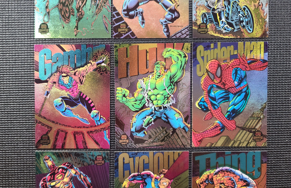 1994 Marvel Universe - Power Blast (Rainbow) - 9 Card Complete Set