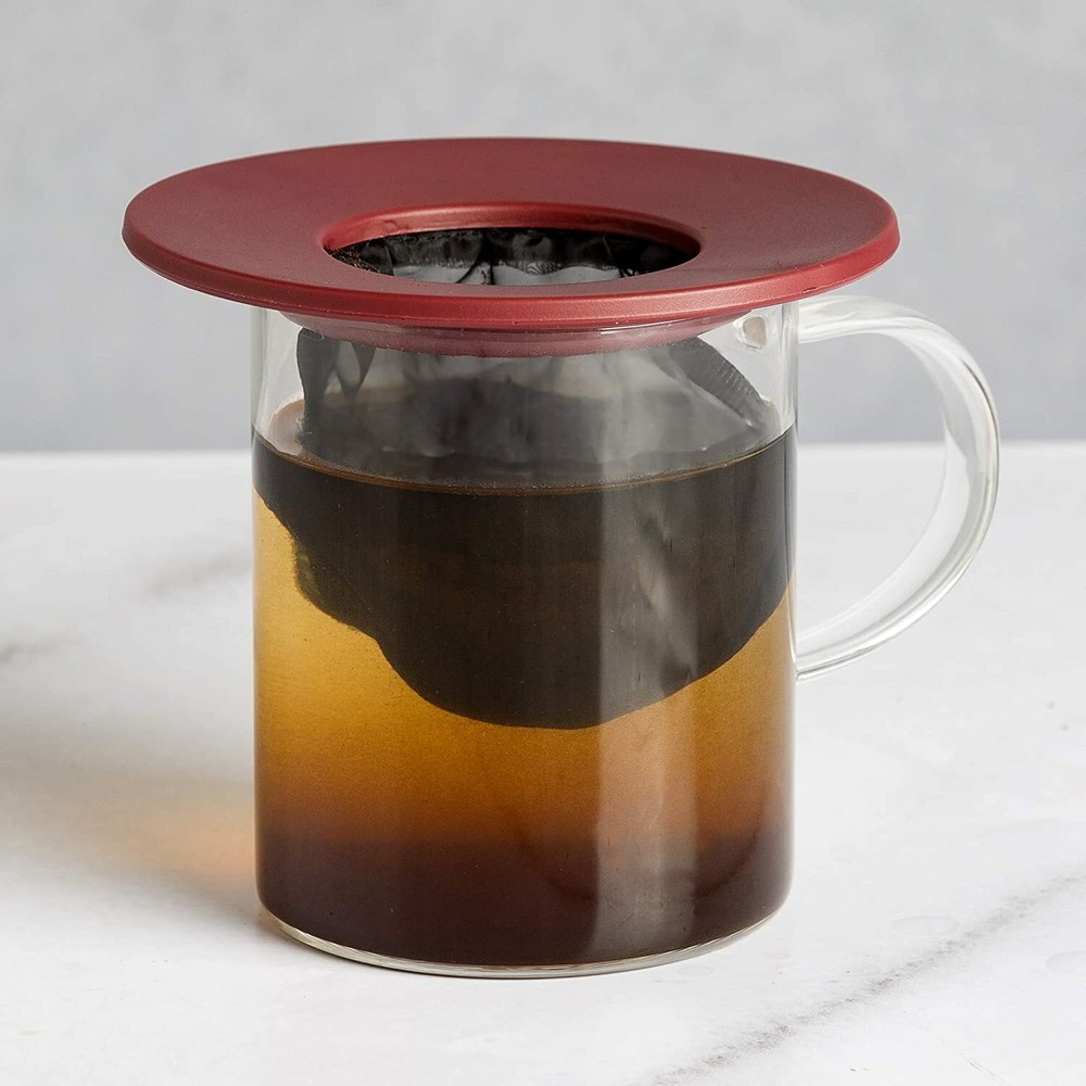 Primula Reusable Fine Mesh Filter Pour Over Maker Portable Coffee Brew Buddy,Red