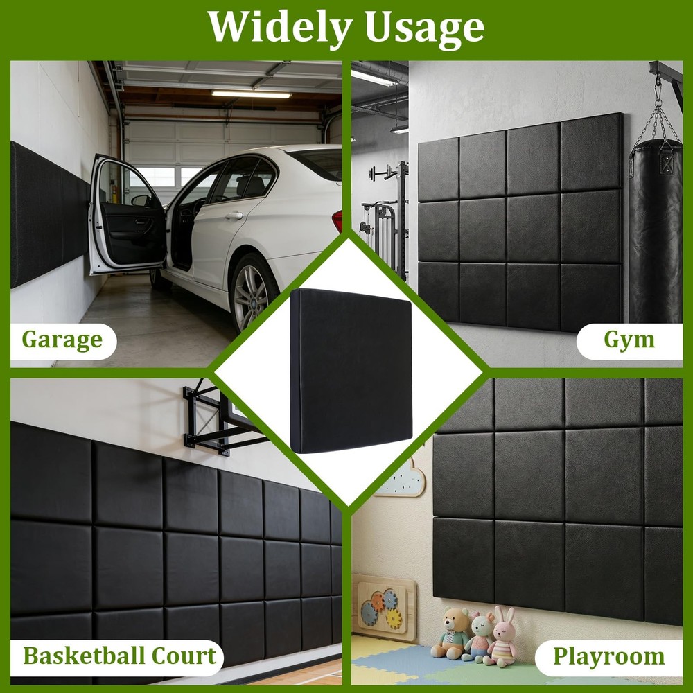 6 Pack Golf Wall Padding 2" Thick Foam Golf Enclosure Padding with Double Sid...