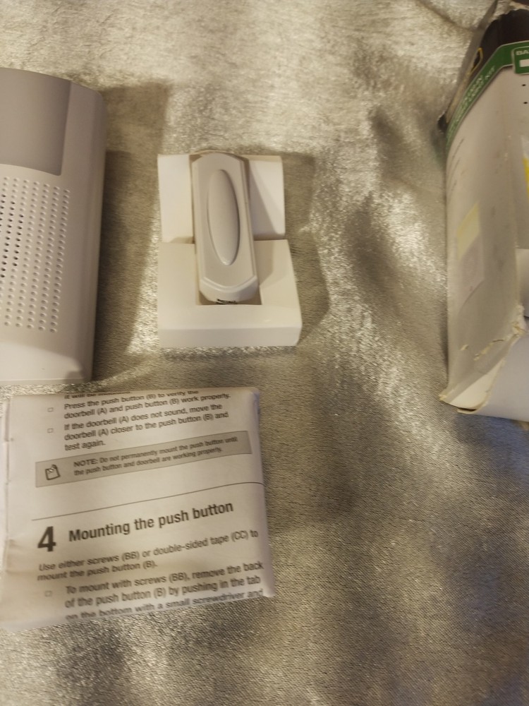 Defiant Wireless Doorbell Kit w/ LED Night Light & Push Button White Plug-In