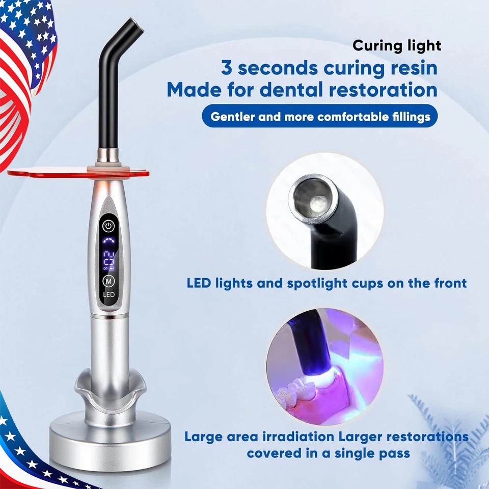 Dental LED Cure Curing Light Lamp 2000mw 5W Tool Resin Cure Wireless Cordless st