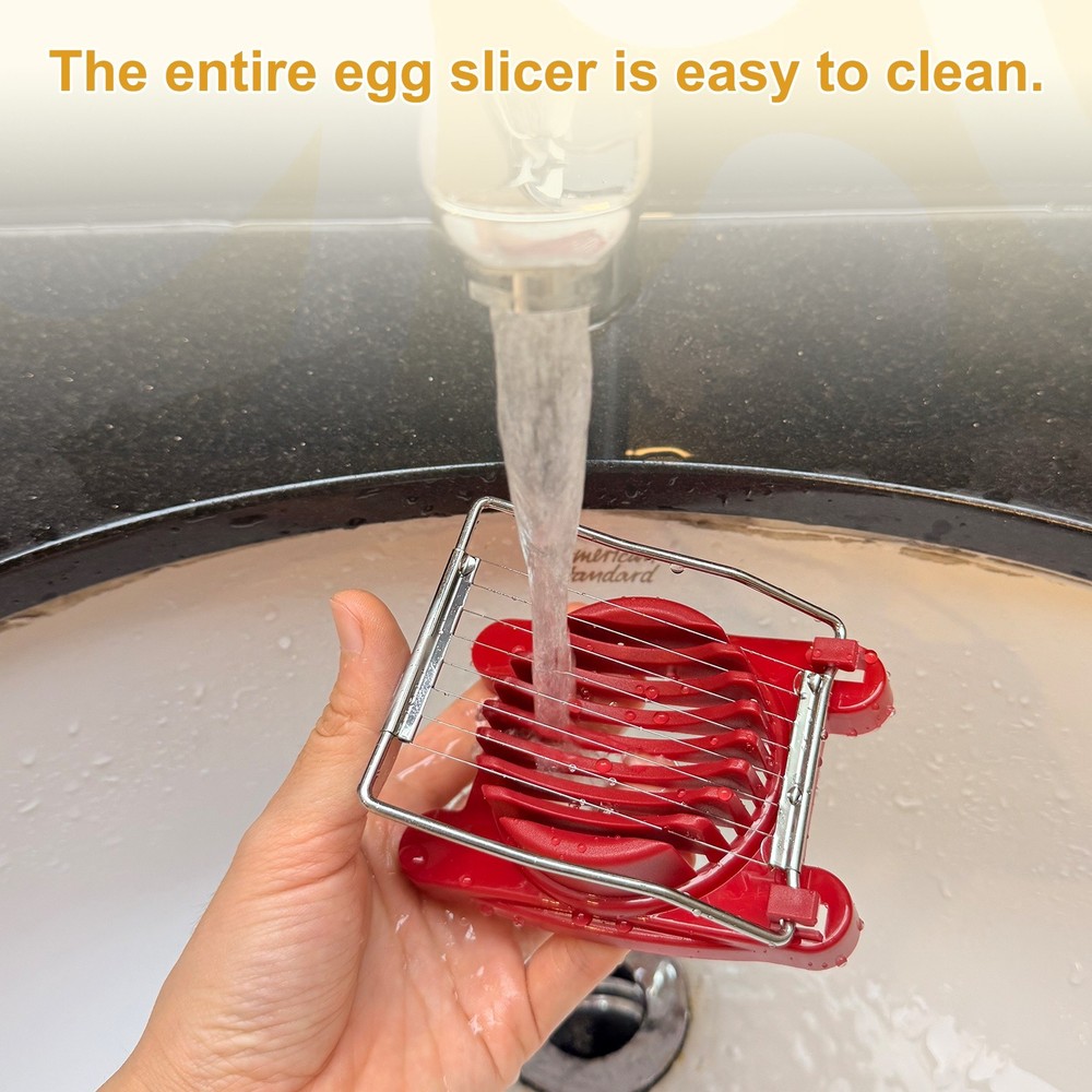 Egg Slicer for Hard Boiled Eggs, Rose Red