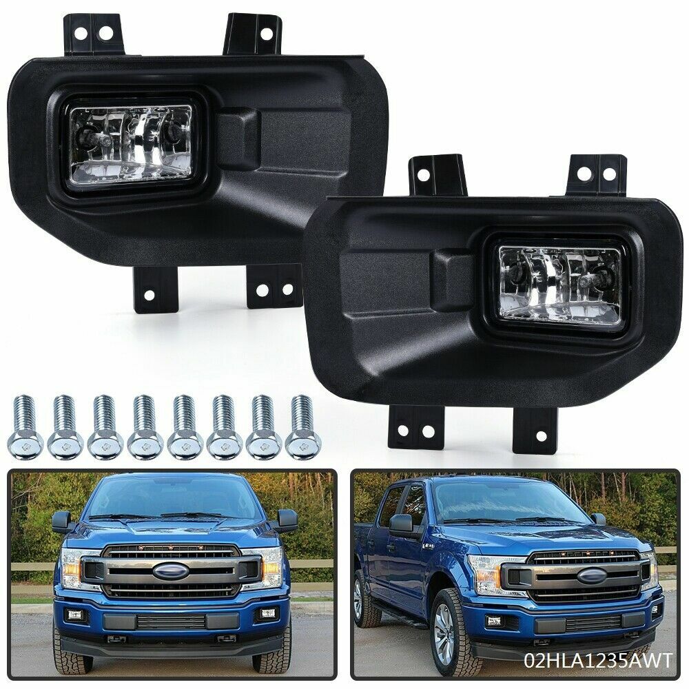 Fit For 2015-2017 Ford F-150 Clear Lens Front Bumper Fog Light Driving Lamps