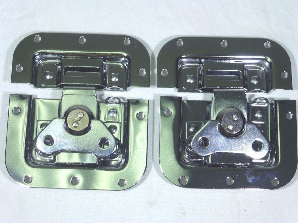 (2) Two Chrome-Plated Medium Butterfly Latches (Split Dish) For ATA Road Cases