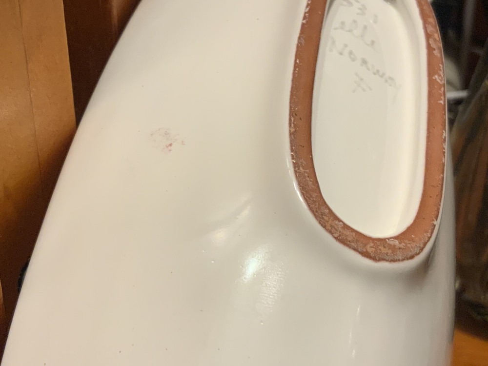 Hand Painted Oblong Server/Tray with Embossed Center Design 11” X 3.75”