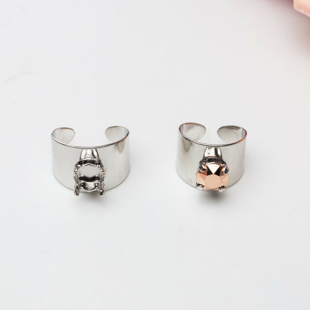 8.5mm | Wide Band Adjustable DIY Ring Bases | Three Pieces (R 403)