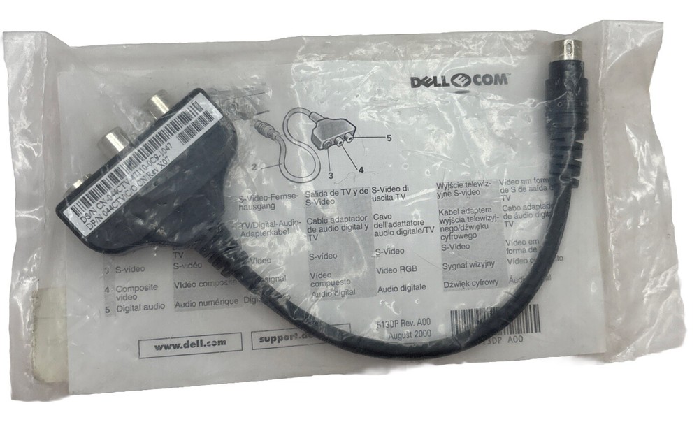 Dell S Video Port Splitter Cable Composite Convertor Adapter 044CTV