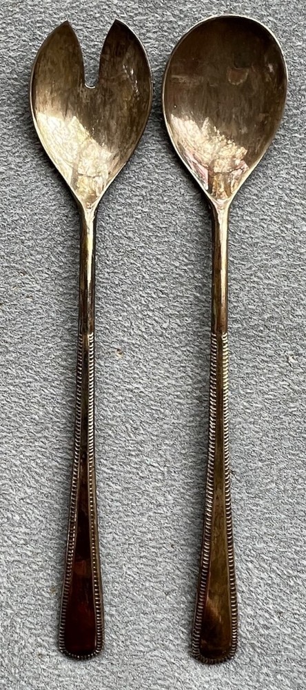 Silverplate Brama Salad Serving Set Long Spoons England
