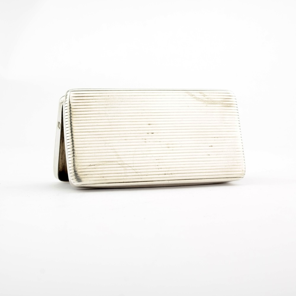 Ornate Antique French Solid Sterling Silver Snuff Box / Case.