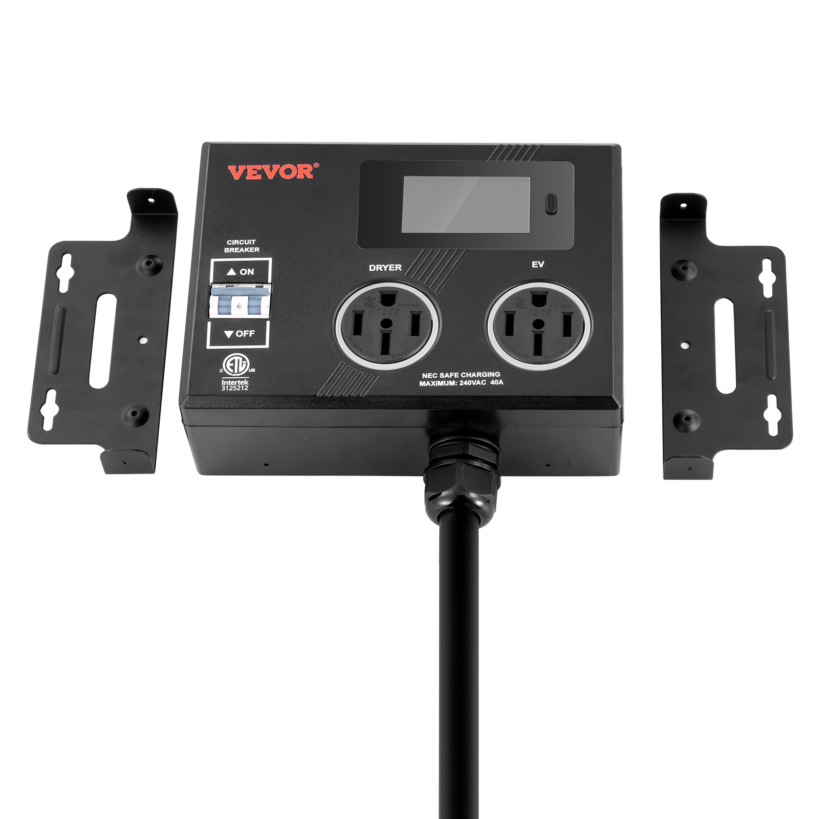 VEVOR NEMA Splitter for Dryer and EV NEMA 14-50P 2x 14-50R 3.4'' LCD Screen ETL