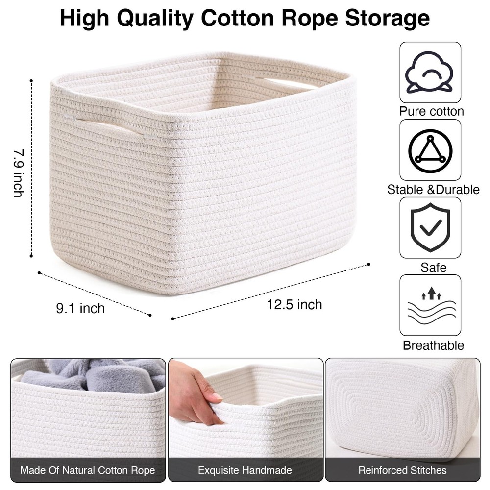 Storage Baskets for Organizing, Woven Basket for Storage, Storage Baskets Bin...